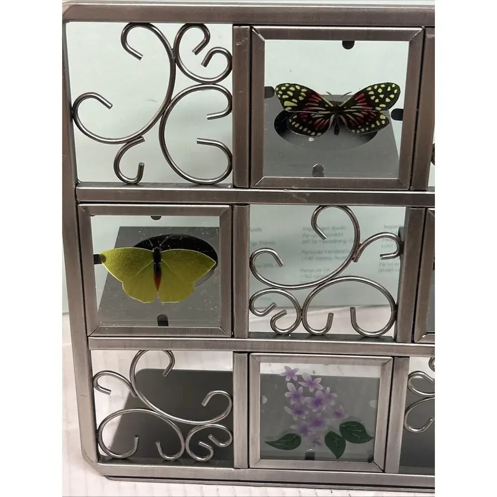 PartyLite P7729 Butterfly Tealight Easel Candle Holder Metal Glass RARE VINTAGE - Picture 2 of 5